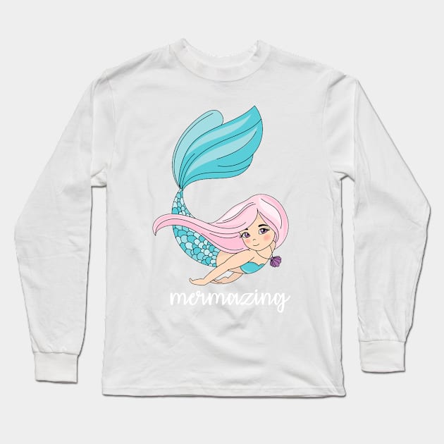 Mermazing Long Sleeve T-Shirt by Amanda Bennett